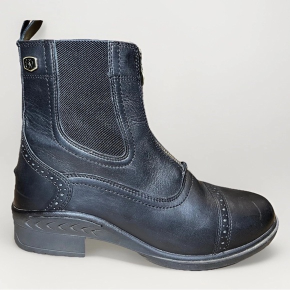 Ovation Women's Tuscany Zip Front Paddock Boot - Black Size 9 EUC - Picture 2 of 12